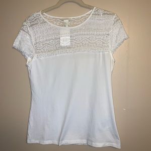 H&M NWT White Lace Short-sleeve